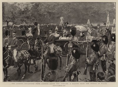 La partenza della regina da Londra dopo il Giubileo, un saluto dal principe di Galles da Georges Bertin Scott